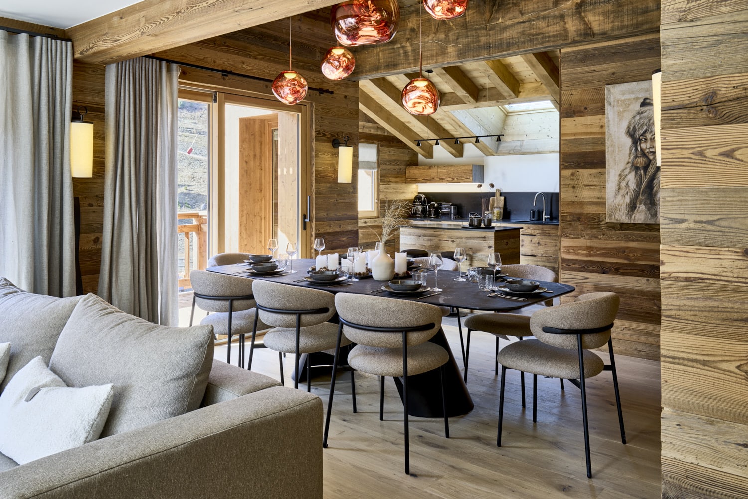 mobilier et ambiance sur mesure pour un chalet de 240 m2 à meribel mottaret (savoie)29